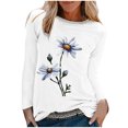 thumbnail image 1 of ICHUANYI Clearance Women's Casual Printing O-Neck Long Sleeve Tops Loose T-shirt ICHUANYI "ICHUANYI", 1 of 4