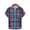 Style 04, variant on Men's Casual Shirt Summer Shirt Plus Size Fashion Retro Plaid Splicing Print Shirts Beach Vacation Cardigan Short Sleeve Lapel Button Blouse Top