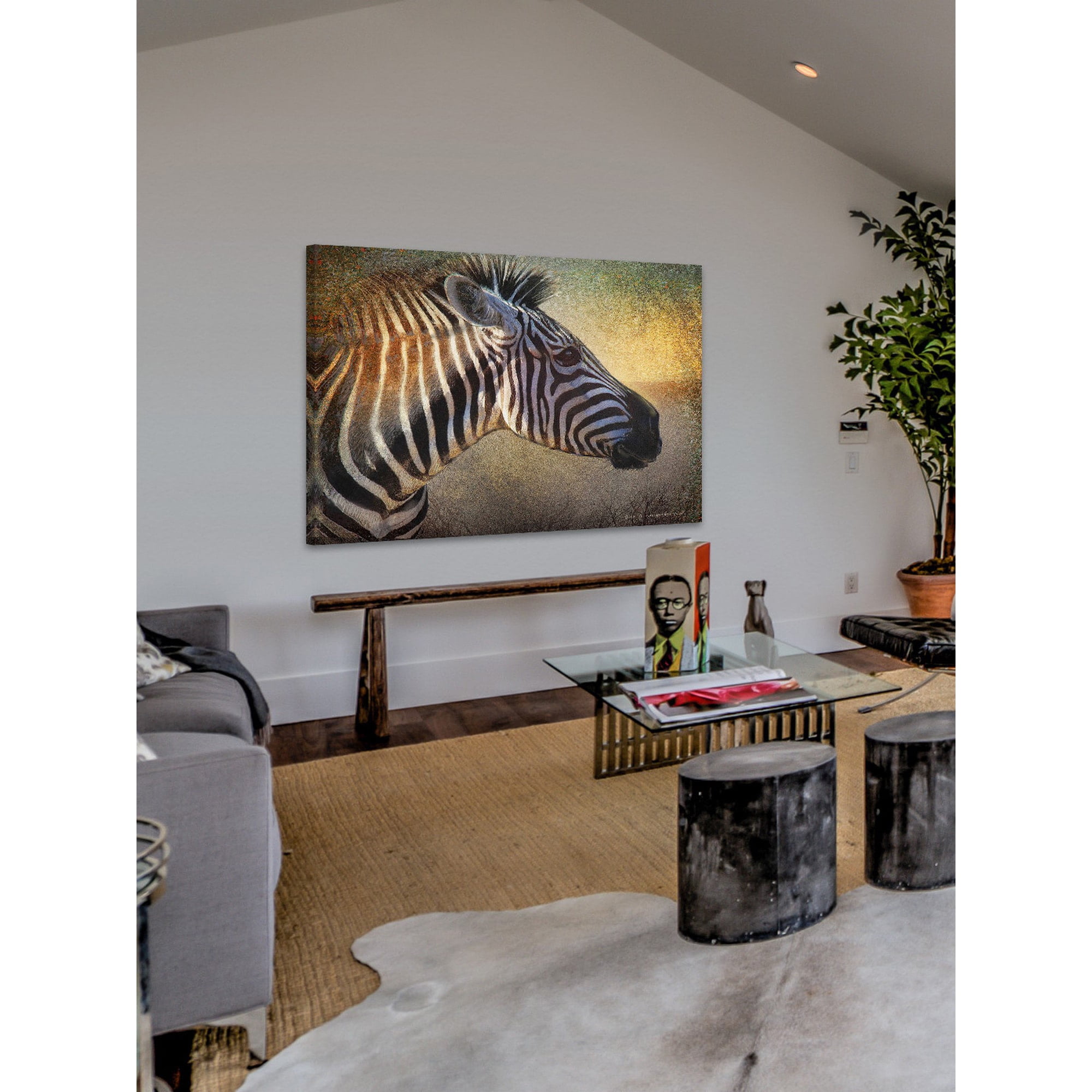 "Zebra Portrait" Painting Print on Wrapped Canvas