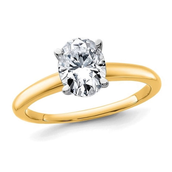 1.20 Carat (Ctw VS2, G-H) Certified Lab-Grown Diamond Solitaire Engagement Ring in 14K Yellow Gold