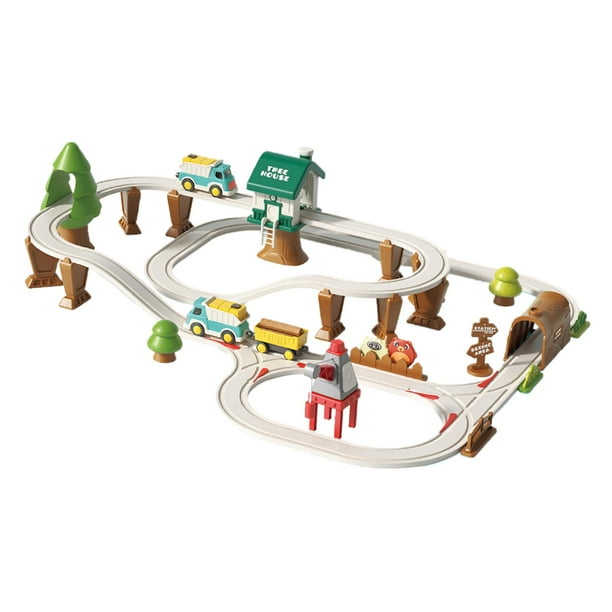 Juego de vías de tren eléctrico, juego de tren de juguete para niños de 3 años en adelante, regalo de cumpleaños Pista forestal XXL