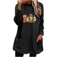 thumbnail image 2 of Blouses pour Femmes, Col Rond et Hiver, Imprimé Ample, Poche, Chaud, Manches Longues, Hauts pour Dames en Liquidation, 2 of 4