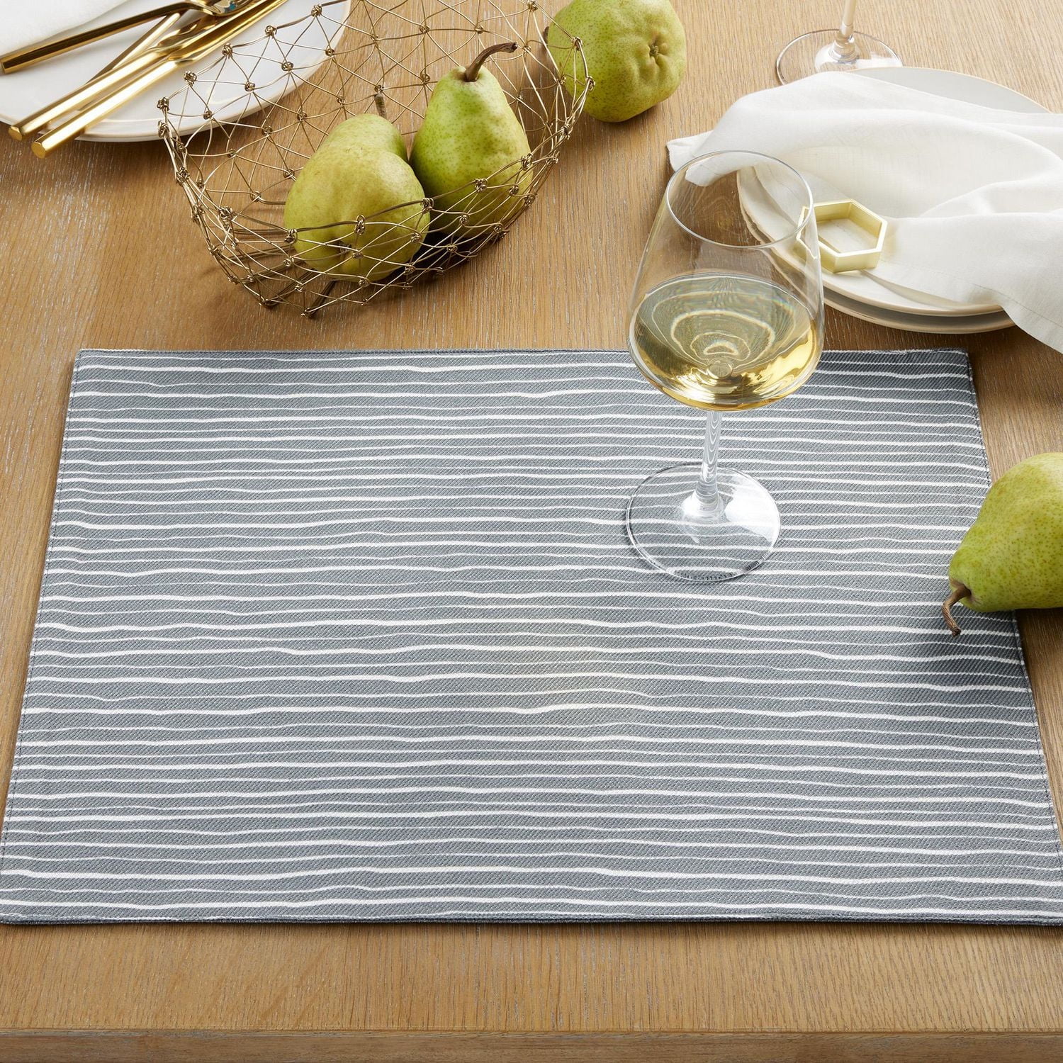 Mainstays Linework Placemat, Grey, 14"W x 19"L , 1 Piece