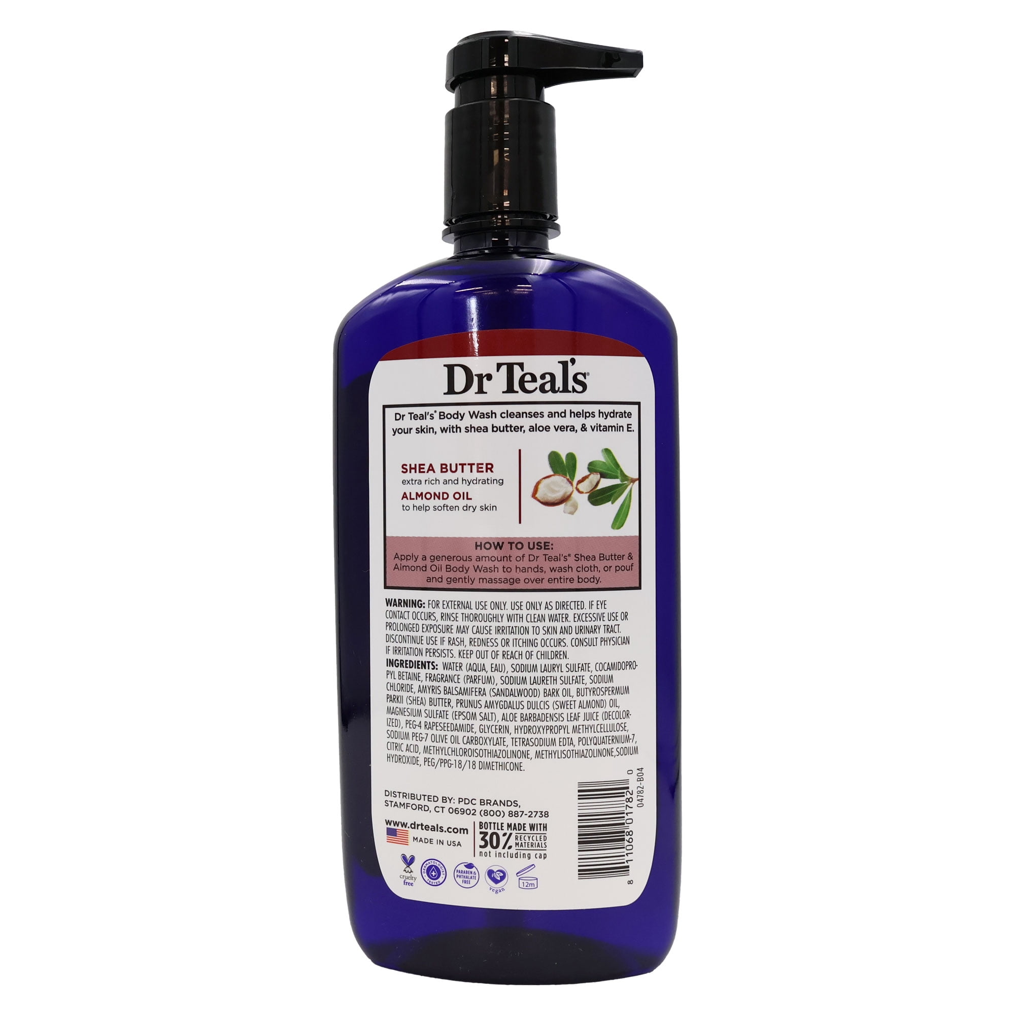 Dr Teals Epsom Salt Body Wash Shea Butter and Almond Oil 24 Oz., Pack of 2