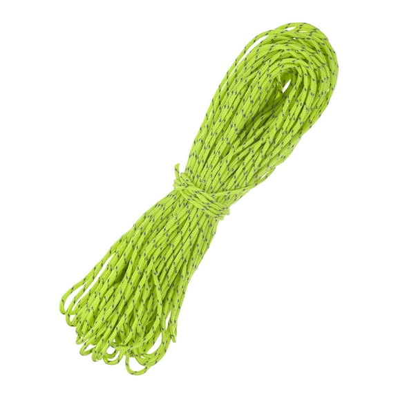 Uxcell 2 MM 98FT Reflective Guyline Camping Paracord [1PCS] - 3 Strand Cord for Camping Tents and Tarps [Fluorescent Green]