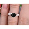thumbnail image 5 of Round Cut 2 Carat Stacking Matching Band Black Diamond Moissanite Engagement Ring Bridal Set Anniversary Gift 10k White Gold, 5 of 5
