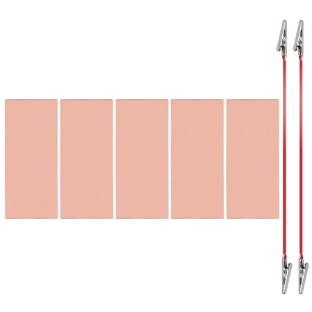 Uxcell 30x150mm Copper Anode Sheet, 5 Pack Pure Copper Strip (99.995% Pure) 1mm Thick Plate Electrode Set with Alligator Clips Cables for Electroplating Plating Experiment
