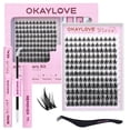thumbnail image 1 of Kit de extensiones de pestañas OKAYLOVE Vixen 10-18 mm, 120 piezas, 1 of 8