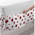 thumbnail image 2 of Ladybugs Bed Skirt, Ladybug Dotted Wings Swirls and Curves Pattern Animal, Elastic Bedskirt Dust Ruffle Wrap Around for Bedding Decor, 4 Sizes, White Black, by Ambesonne, 2 of 2