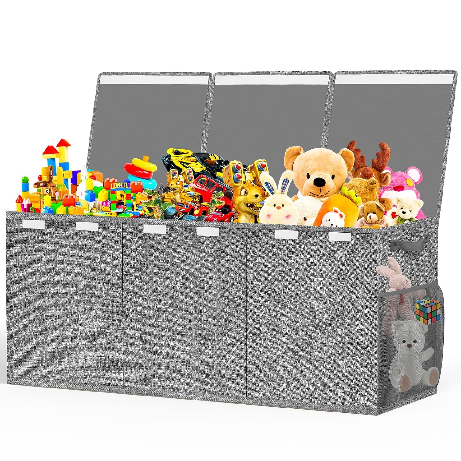 Extra Large Toy Box Toddlers Chest with Lids, Collapsible Sturdy Toy Storage Organizer, Kids Bin Boxes Storage Basket for Boys, Girls, Nursery, Living Room, Playroom, 40"x14"x16" (Pink)