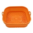 thumbnail image 1 of Revestimiento de silicona para freidora de aire Hugtrwg Plegable para hornear en Microondas cuadrado naranja, 1 of 6