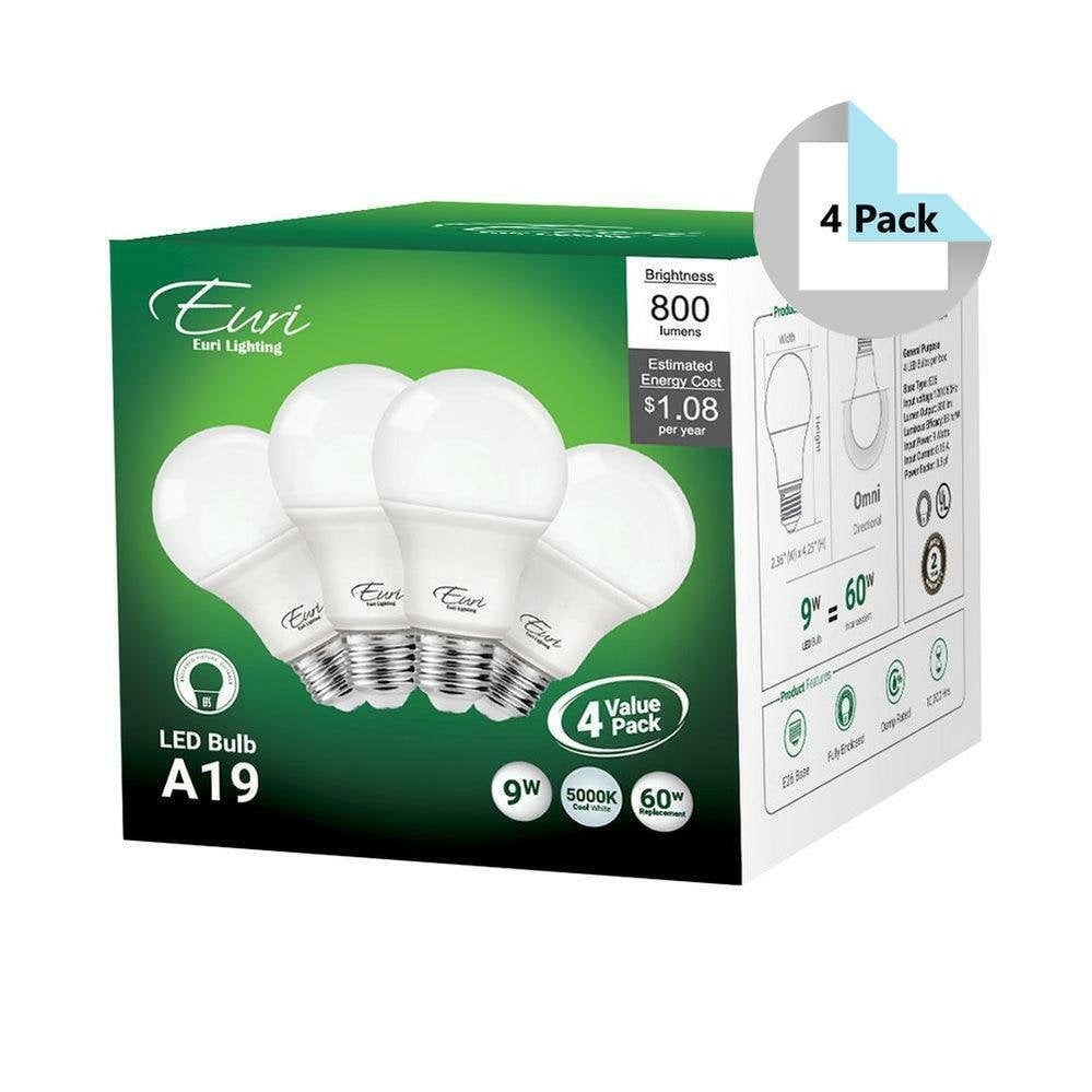Sunlite LED A19 Daylight Bulb - 6W (40W Equivalent), 480 Lumens, Dimmable, E26 Base | 6500K, 25,000 Hour Life