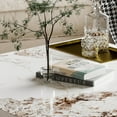 thumbnail image 5 of 43.31" Modern Coffee Table for Living Room, Large Square Living Room Table, Sintered Stone Coffee Table with Golden Metal Legs, Oversized Center Table for Home Office, 5 of 5