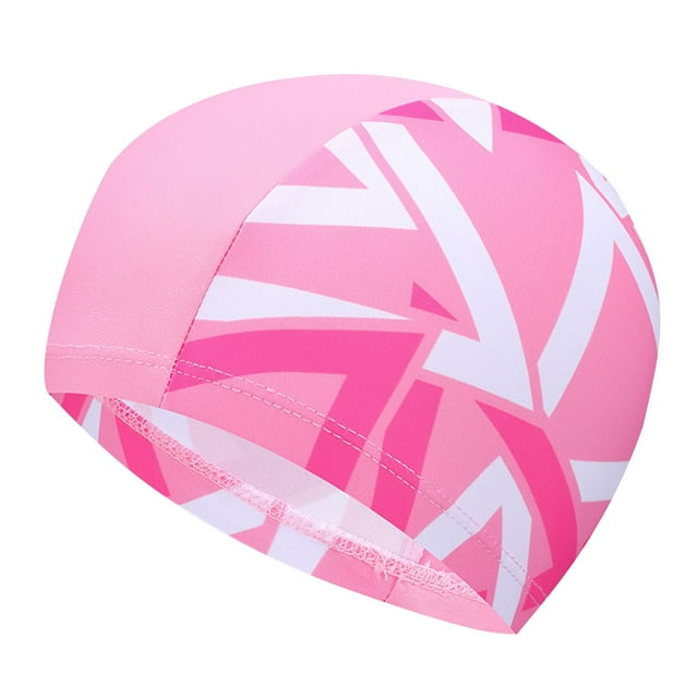 COM1950s Swimming Caps for Girls, Children's Swimming Cap Printed Comfortable Cloth Cap Baby Swimming Elastic Cap