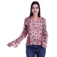 thumbnail image 4 of Moomaya Kurta Col Kurta Dentelle Détails Imprimé Manches Longues Tunique, 4 of 5