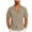 Khaki, variant on Chiccall Mens Linen Button Down Shirts with Pockets Solid Short Sleeve Lightweight Breathable Summer Beach Blouse Tops XL Black