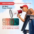 thumbnail image 2 of Altavoz portátil con megáfono Pyle PMP52BT de 50 W con sirena 1200Y, 2 of 7
