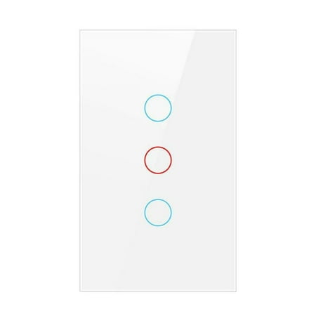 

WiFi Light Switch Panel Glass Work With Or No Neutral Wire 1/2/3 Gang US Smart Switch Compabile for Google Home Echo