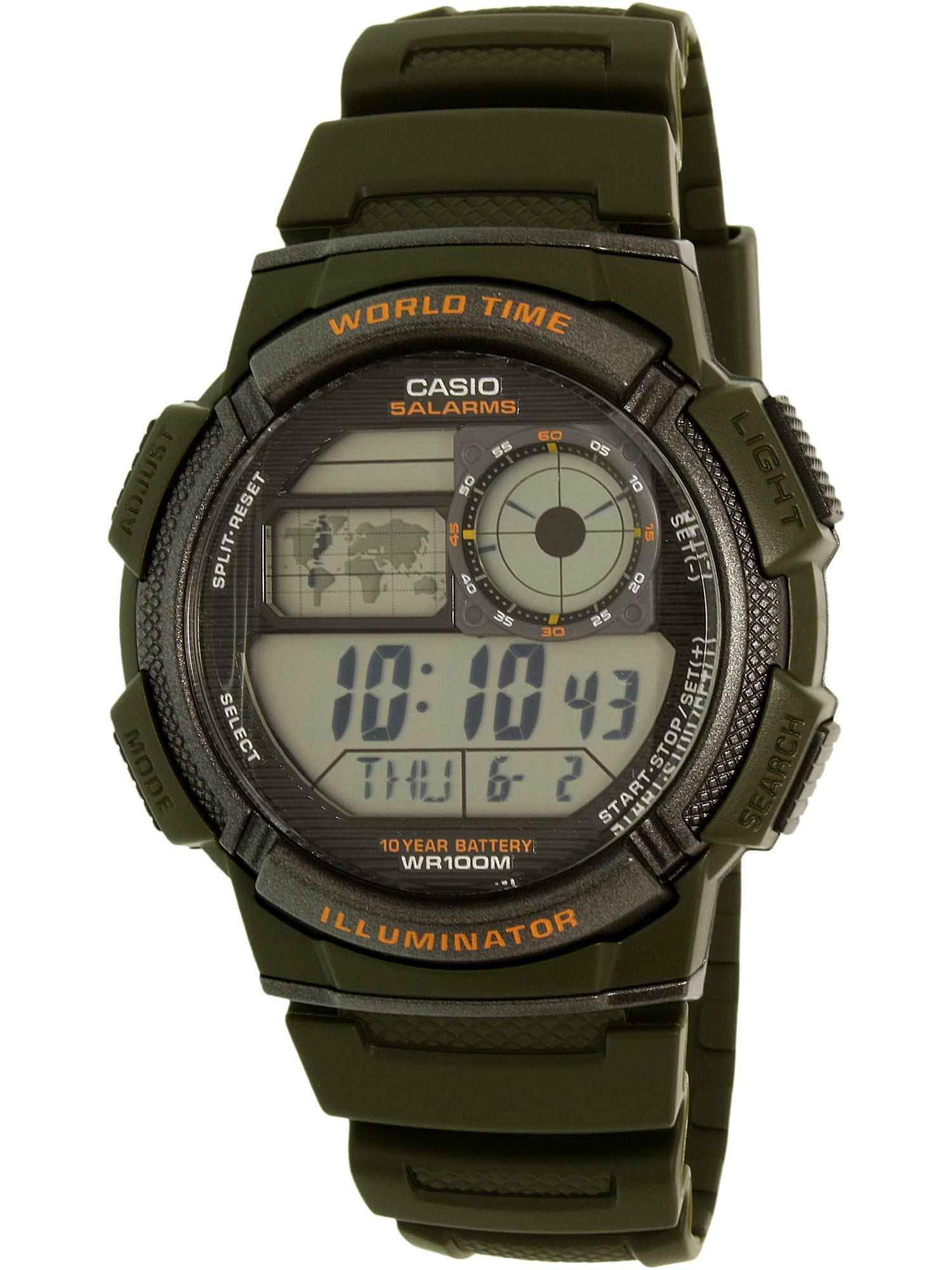 Casio Men's Large Case Digital Sport Watch - Orange/Black W218H 