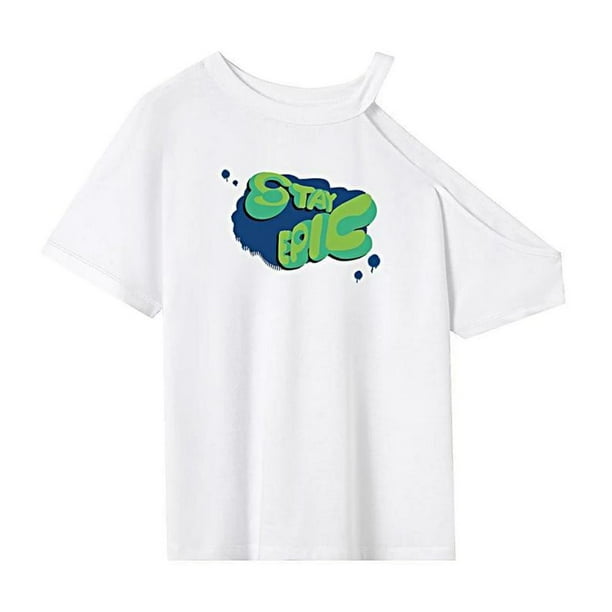 Camiseta básica para mujer, camiseta de moda con cuello redondo para mujer, para vacaciones deportivas L