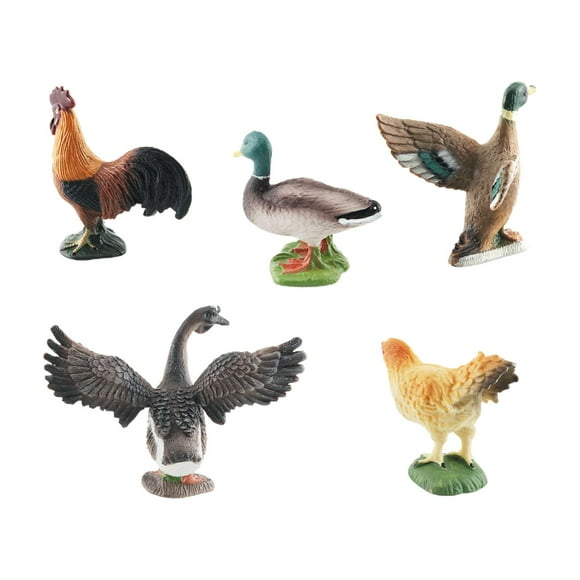 TISHITA 5Pcs Mini Farm Animals Model Decorations Teaching Aids Cognition Toy Simulation