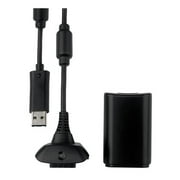 Microsoft Xbox 360 Play and Charge Kit - Battery charger + AC power adapter + battery NiMH - black - for Xbox 360