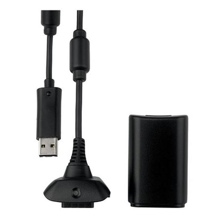 Microsoft Xbox 360 Play and Charge Kit - Battery charger + AC power adapter + battery NiMH - black - for Xbox 360
