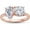 Rose, variant on 925 Sterling Silver 14K Rose Gold Plating Pear Shape & Cushion Cut White Diamond Toi Et Moi 2-Stone Wedding Engagement Ring For Women