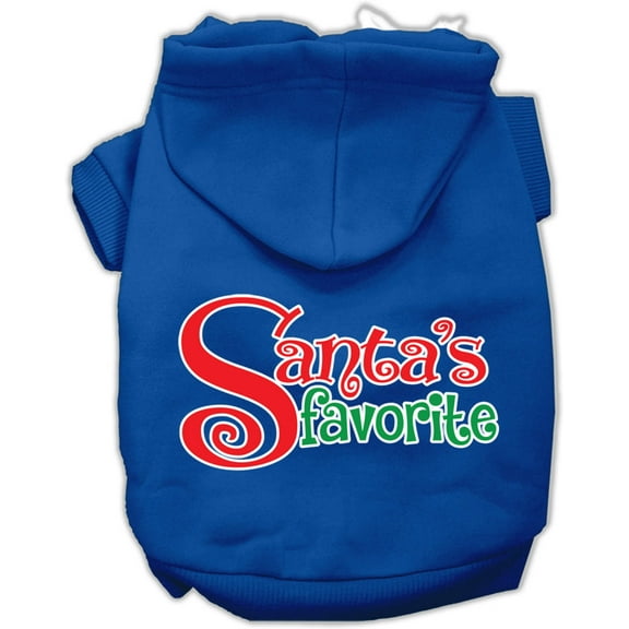 Christmas Pet, Dog Cat Hoodie Screen Printed, "Santa's Favorite"