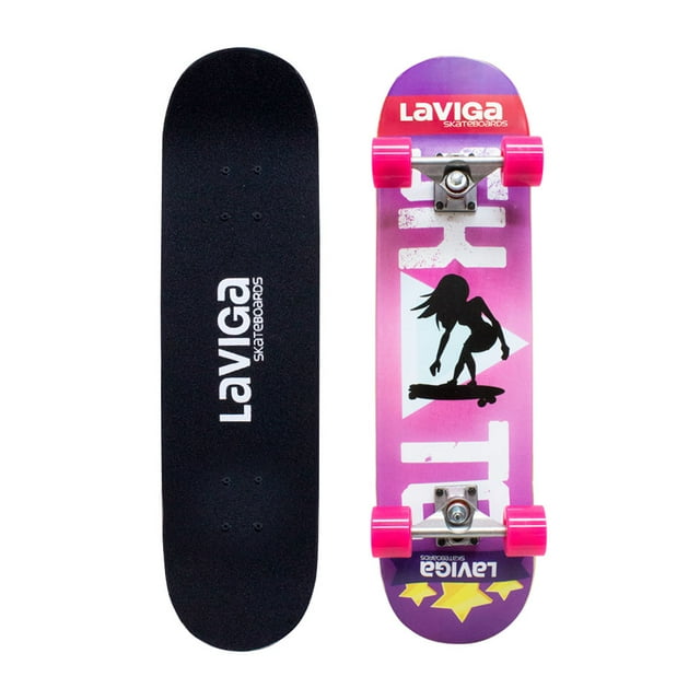 Patineta LAVIGA Tabla Skate Juvenil Diseño Skate Girl Rosa para niñas