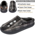 thumbnail image 7 of Needbo Men's Moccasin Slippers Plaid Microsuede Upper House Shoes Plush Lining Indoor and Outdoor Black Plaid, Size 11-12, 7 of 7