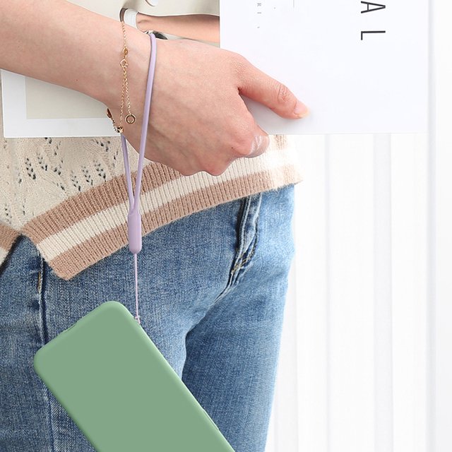 Cordón de silicona para teléfono Correa larga para iphone huawei samsung Likrtyny redmi xiaomi Color caramelo tarjeta de trabajo insignia llavero