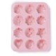 thumbnail image 1 of Molde de silicona floral, 12 ranuras, molde para hornear dulces para fiestas, festivales y manualidades, 2 juegos, 1 of 5