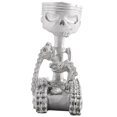 thumbnail image 3 of Resin Carved Skeleton Sculpture Ornament Cosplay Halloween Piston Skull Face Sculpture Figurine Art, 3 of 5