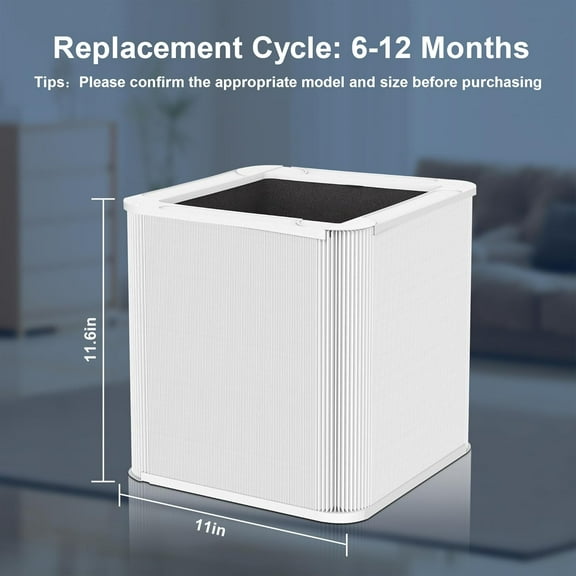 211  Auto Replacement Filter Compatible with Blueair Blue Pure 211  Air Purifier, 2-Stage Filtration System, with Activated Carbon, White (2 Packs)