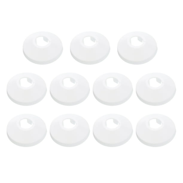 11PCS Decoración de Cubierta de Tubería 0.5in /12mm, Cubierta de Tubería con Brida Decor PP Plástico, Blanco