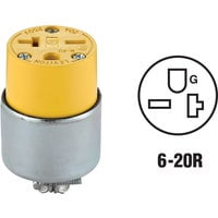 Leviton 620CA Armored Connector, 20-Amp, 250-Volt, 2-Pole, 3-Wire, Grounded