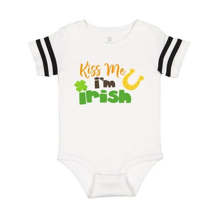 

Inktastic Saint Patrick s Day Kiss Me I m Irish Clovers Gift Baby Boy or Baby Girl Bodysuit