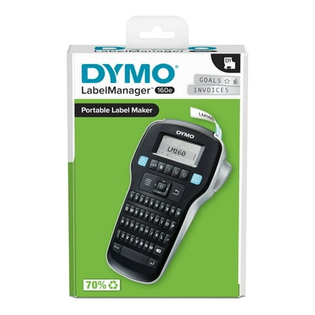 DYMO LabelManager 160e Portable Label Maker, Includes Silver Glitter D1 Label Tape