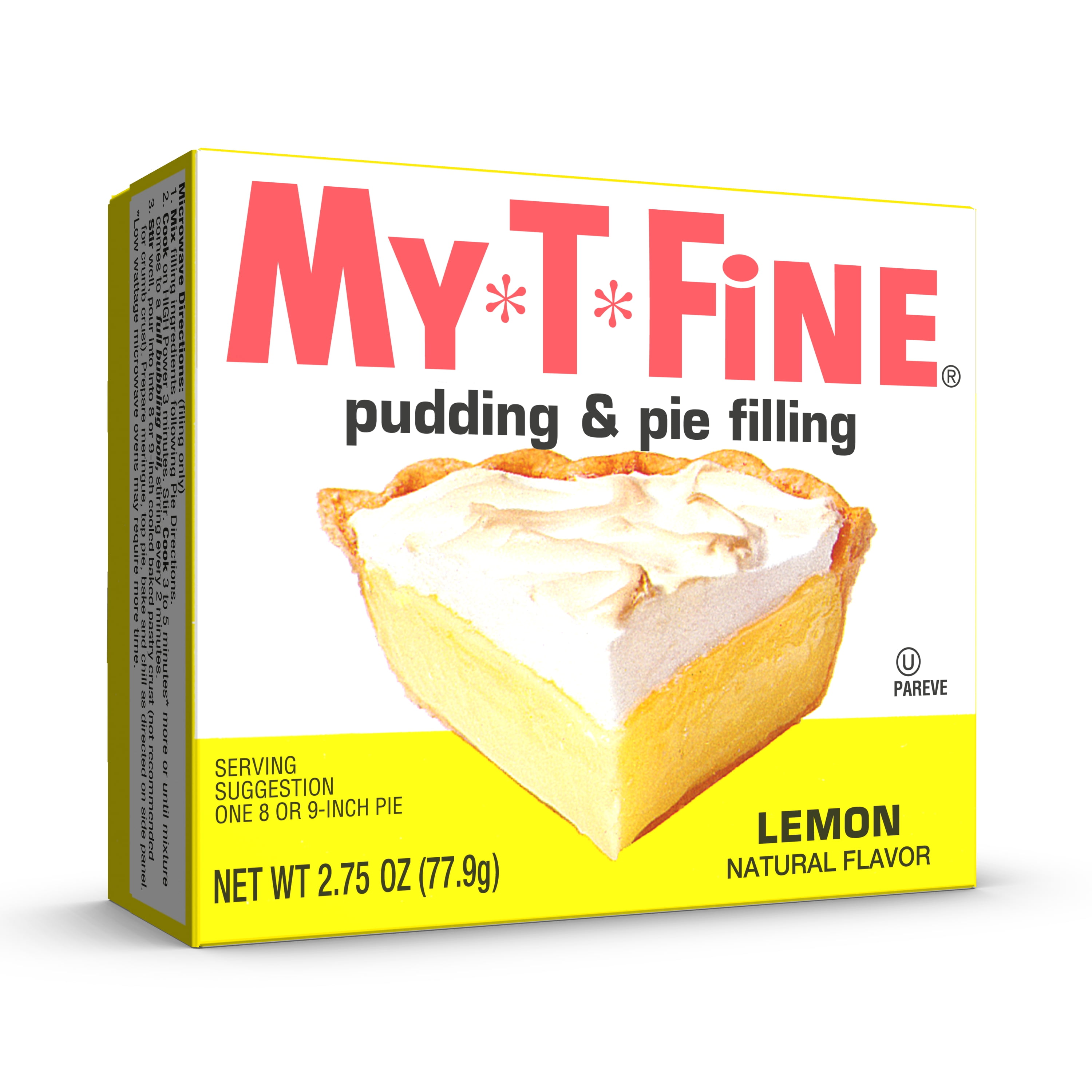 (12 pack) My-T-Fine Lemon Cook and Serve Pudding Mix & Pie Filling, 4 Servings, 2.75 oz Box