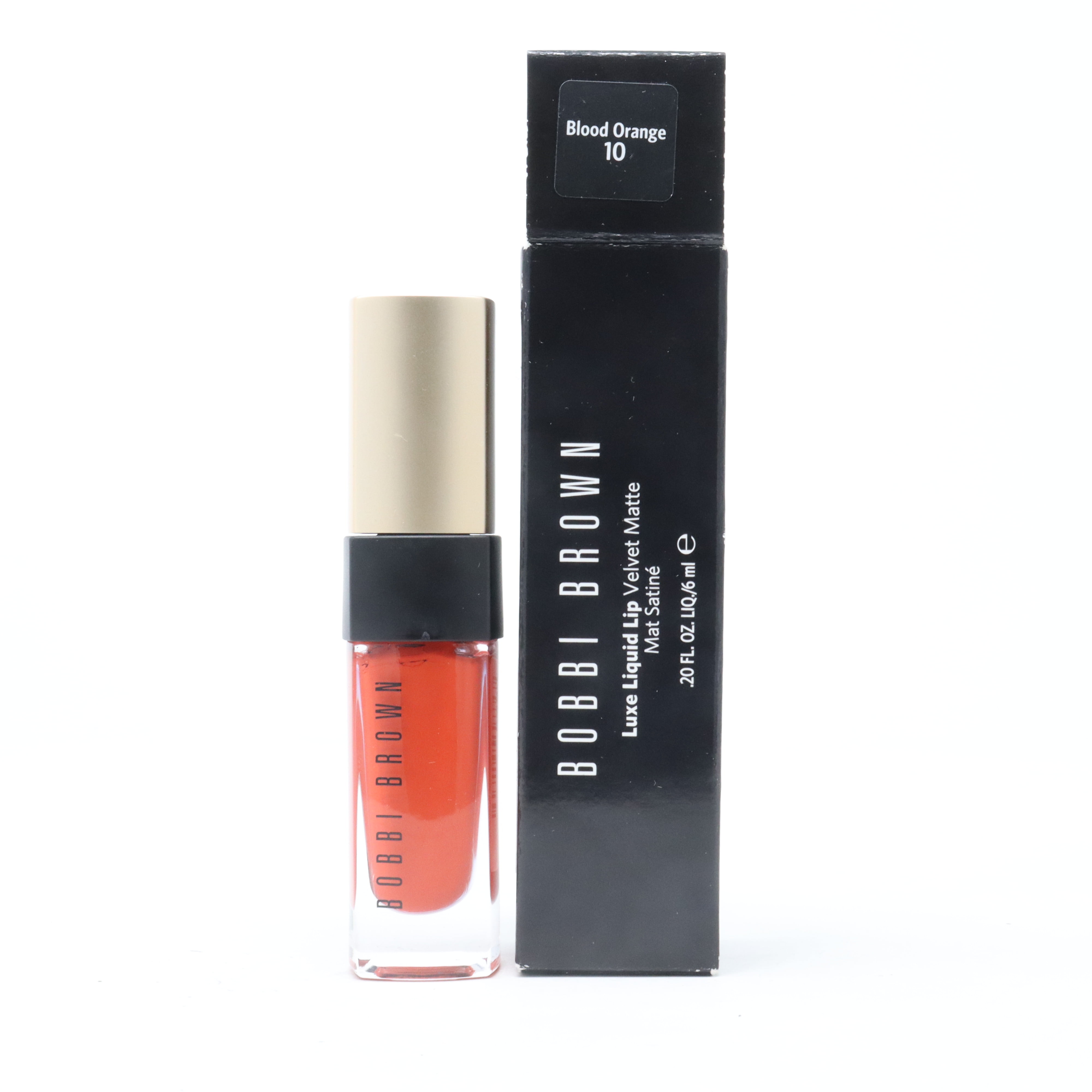 Bobbi Brown Luxe Liquid Lip Velvet Matte Lipstick 0.20oz Blood Orange 10 New
