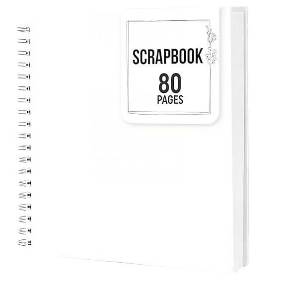CCOCC Scrapbook Album 80 Pages 7.87x7.87 Inch DIY Photo Album Thick Kraft Paper Memory Book for Wedding and Anniversary Family (White,7.87x7.87 Inch)
