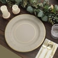 thumbnail image 3 of Balsa Circle 25 Taupe 13" Round Disposable Paper Charger Plates Metallic Trim Party Tableware, 3 of 8