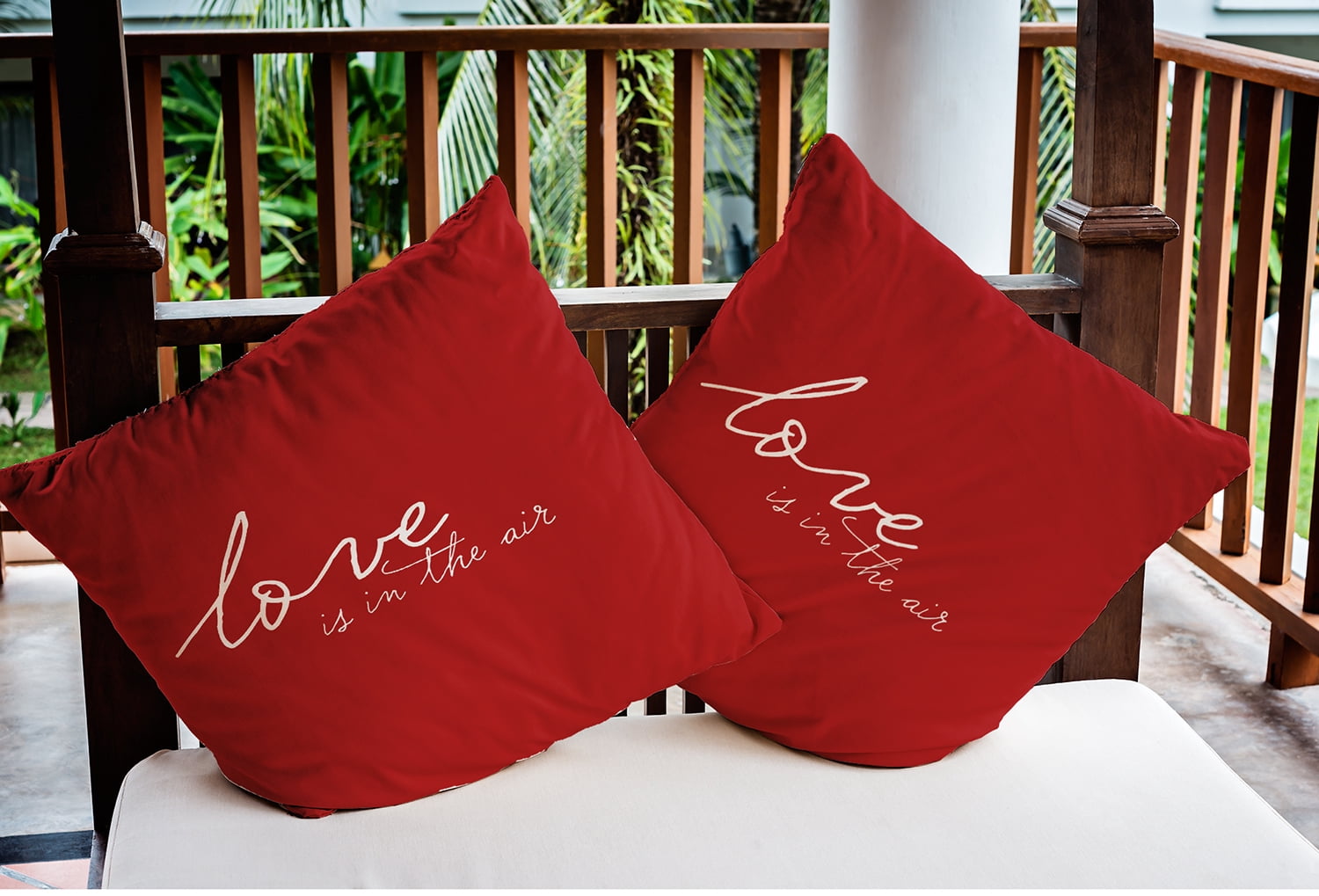 20"x20" Simply Daisy Valentines Love in the Air Poly Indoor/Outdoor Pillow, Red Qty 1