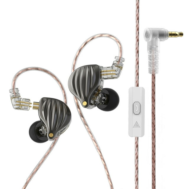 Methold Auriculares intrauditivos con cable de 3,5mm con cancelación de ruido, auriculares dinámicos de 2 pines para correr, caminar, Electrónica gris con micrófono