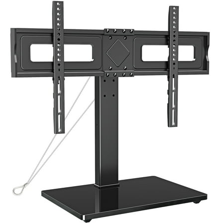 MOUNT PRO Universal Table Top TV Stand for 37-75" TVs Flat Screen with 9 Height Adjustable, Desktop TV Base with Tempered Glass Base, Max 600x400mm, Holds up to 88 lbs