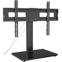 MOUNT PRO Universal Table Top TV Stand for 37-75" TVs Flat Screen with 9 Height Adjustable, Desktop TV Base with Tempered Glass Base, Max 600x400mm, Holds up to 88 lbs