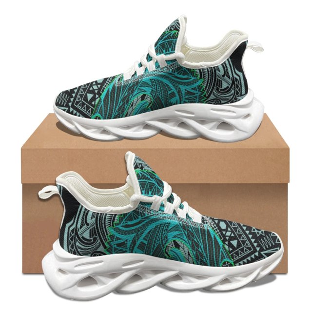 Polynesian Pattern Woman Autumn Winter Wear-Resistant Platform Shoes Lace Up Basketball Sneakers Non-slip Footwear Custom Image