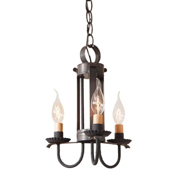 Irvins Country Tinware Small Amherst Hanging Light in Kettle Black