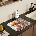 thumbnail image 5 of Yayeee Dish Drying Mat for Kitchen Counter 16" x 18" Microfiber Super Absorbent Coffee Decorative Pad, Blue Floral Tomatoes, 5 of 9